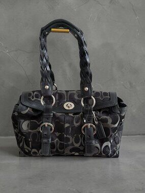 COACH Vintage 2000s Chelsea Optic Signature Jacquard Satchel Handbag
